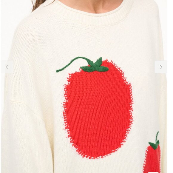 NWT STAUD Giada Sweater Roma Ivory Causal Holiday Cotton Knit - Picture 8 of 9